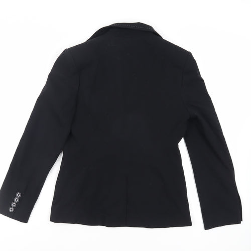 NEXT Womens Black Jacket Blazer Size 10 Button - Contrasting Stitching