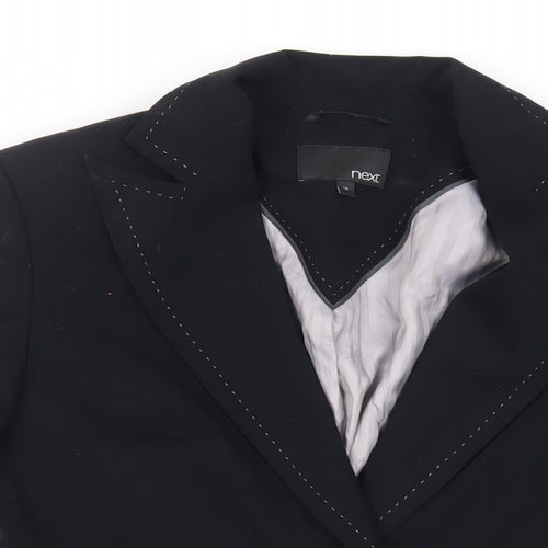 NEXT Womens Black Jacket Blazer Size 10 Button - Contrasting Stitching