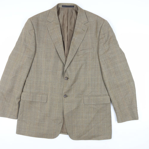 Marks and Spencer Mens Beige Wool Jacket Blazer Size 42 Regular