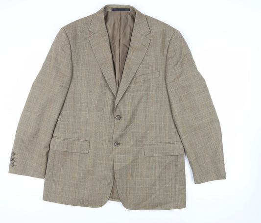 Marks and Spencer Mens Beige Wool Jacket Blazer Size 42 Regular