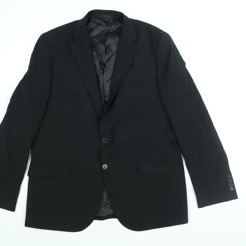 Autograph Mens Black Polyester Jacket Suit Jacket Size 42 Regular