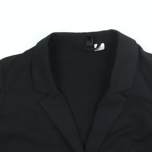 H&M Womens Black Jacket Blazer Size 8 Button