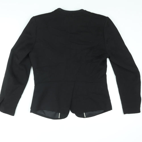 H&M Womens Black Jacket Blazer Size 14 Hook & Eye