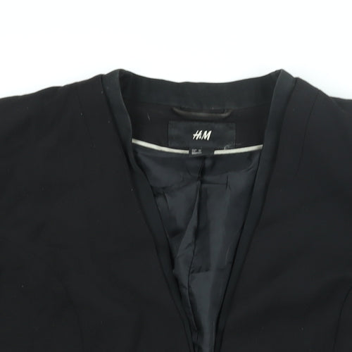 H&M Womens Black Jacket Blazer Size 14 Hook & Eye