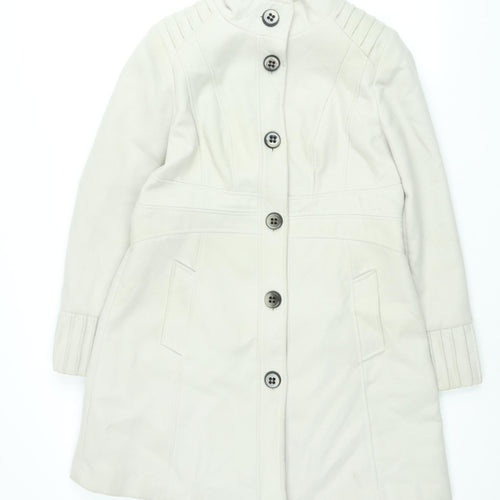 M&Co Womens Grey Overcoat Coat Size 14 Button
