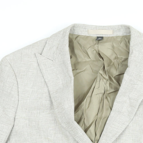 Marks and Spencer Mens Beige Linen Jacket Suit Jacket Size 38 Regular