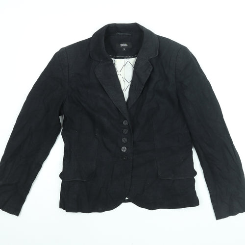 Marks and Spencer Womens Black Jacket Blazer Size 12 Button