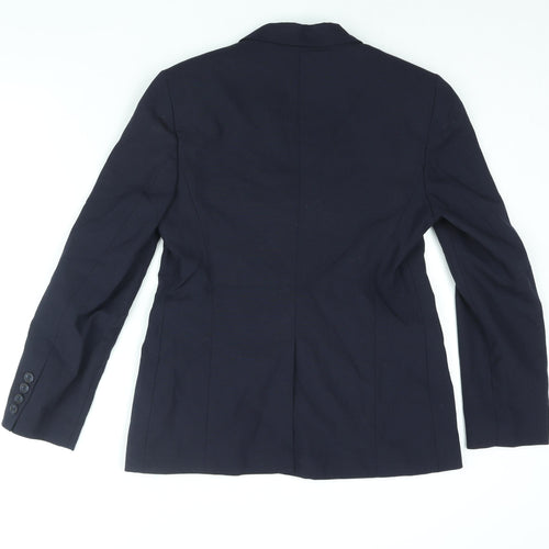 Business Solutions Womens Blue Jacket Blazer Size 10 Button