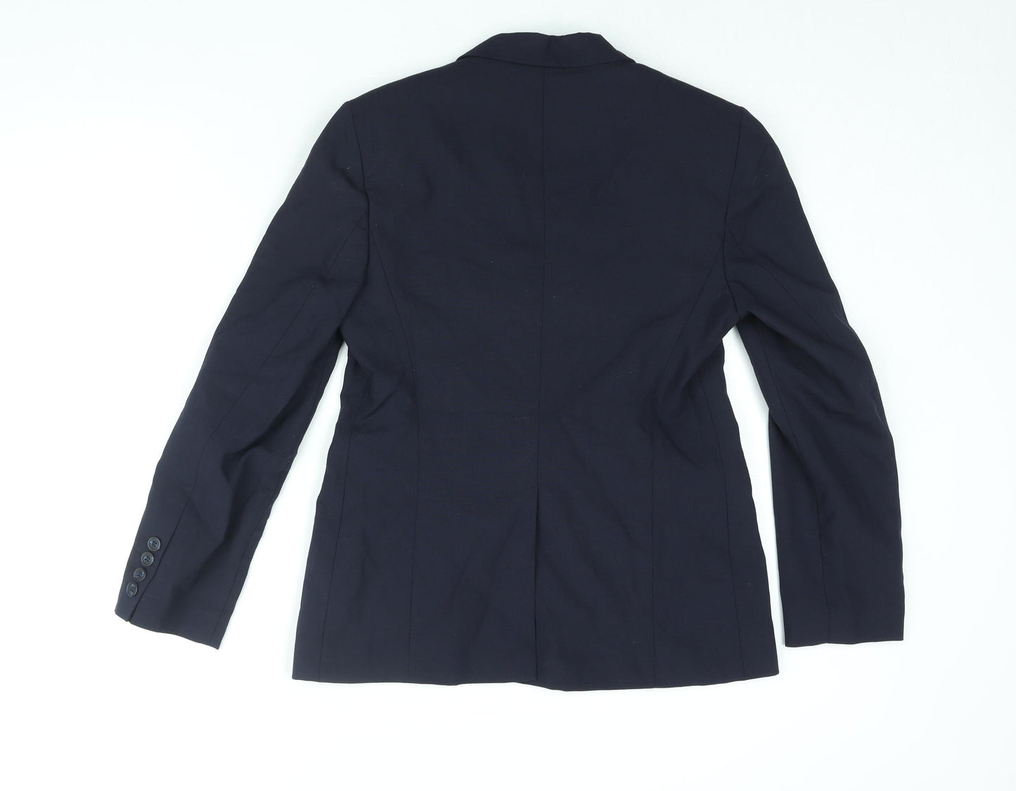 Business Solutions Womens Blue Jacket Blazer Size 10 Button