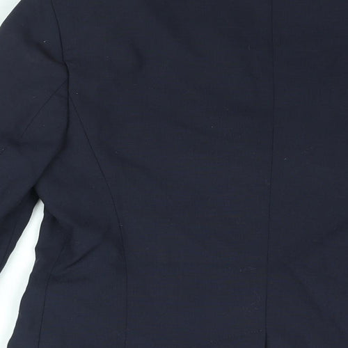 Business Solutions Womens Blue Jacket Blazer Size 10 Button