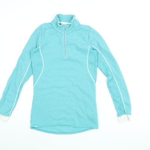 Wed'ze Womens Blue Polyester Pullover Sweatshirt Size M Zip