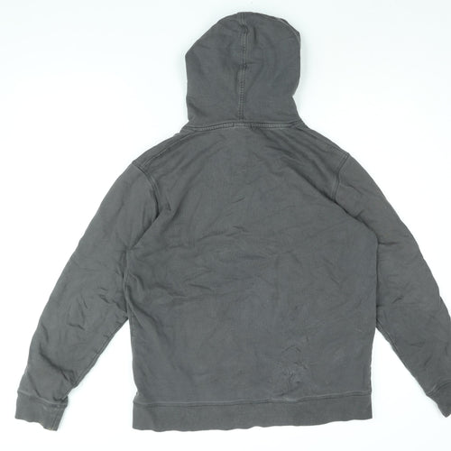 JACK & JONES Mens Grey Cotton Pullover Hoodie Size L - Jack & Jones Logo