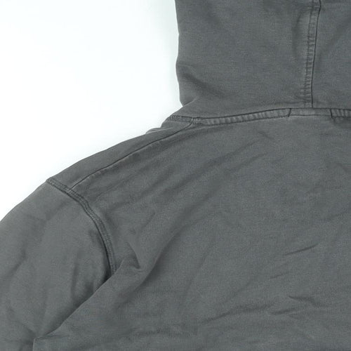 JACK & JONES Mens Grey Cotton Pullover Hoodie Size L - Jack & Jones Logo
