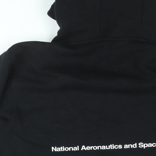 NASA Mens Black Cotton Pullover Hoodie Size M - NASA Print