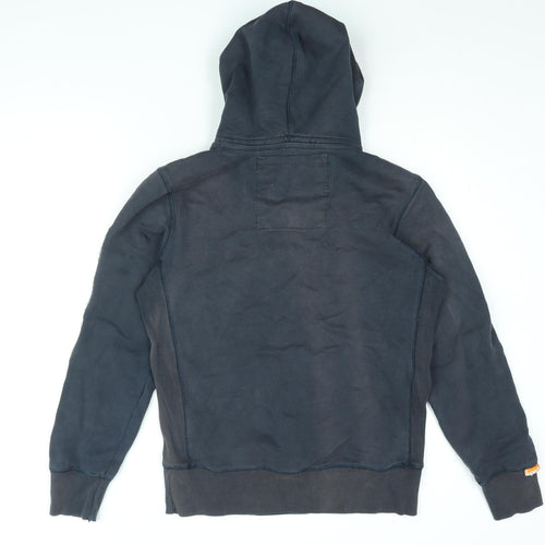 Superdry Mens Black Cotton Pullover Hoodie Size M - Superdry Logo