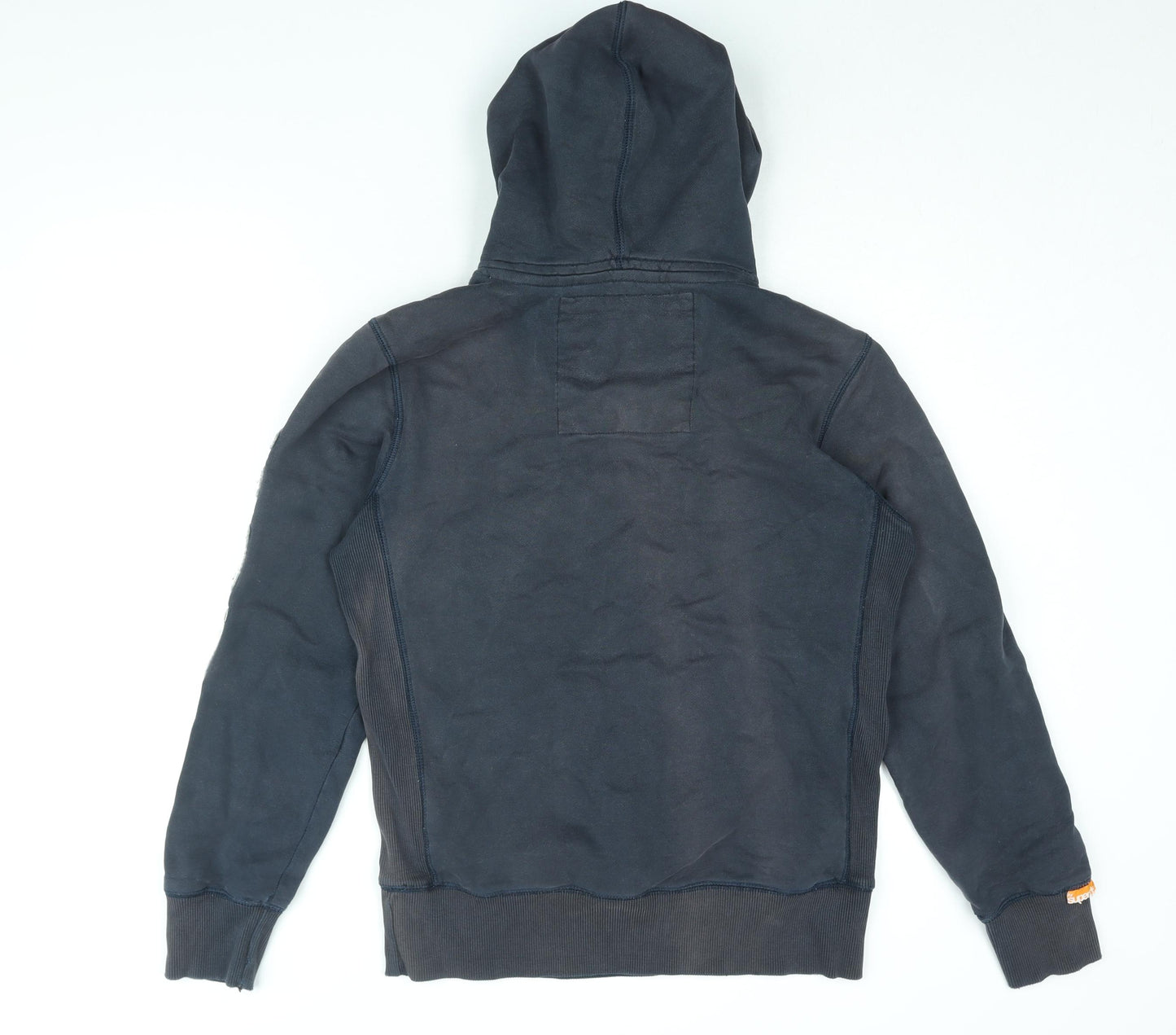 Superdry Mens Black Cotton Pullover Hoodie Size M - Superdry Logo