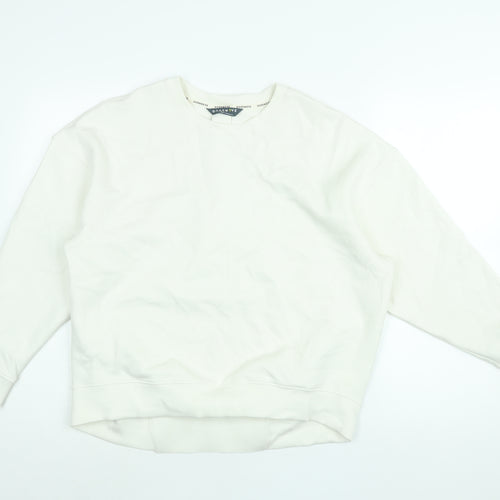 GOODMOVE Womens White Viscose Pullover Sweatshirt Size 14 Pullover