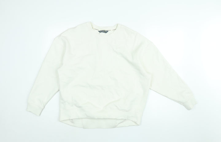 GOODMOVE Womens White Viscose Pullover Sweatshirt Size 14 Pullover