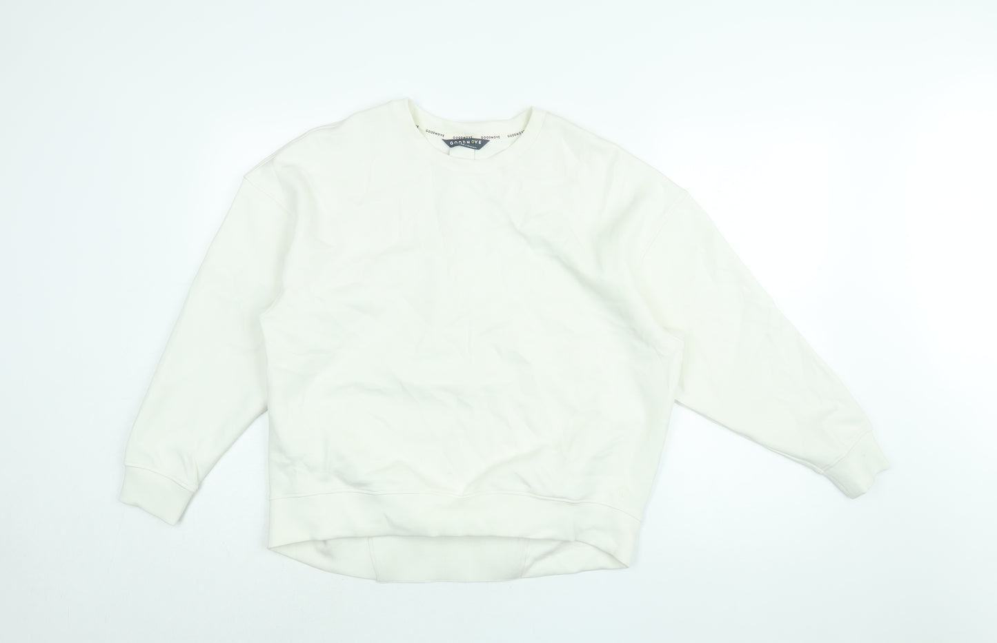 GOODMOVE Womens White Viscose Pullover Sweatshirt Size 14 Pullover