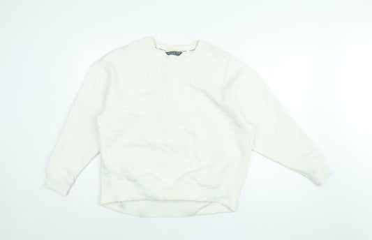 GOODMOVE Womens White Viscose Pullover Sweatshirt Size 14 Pullover