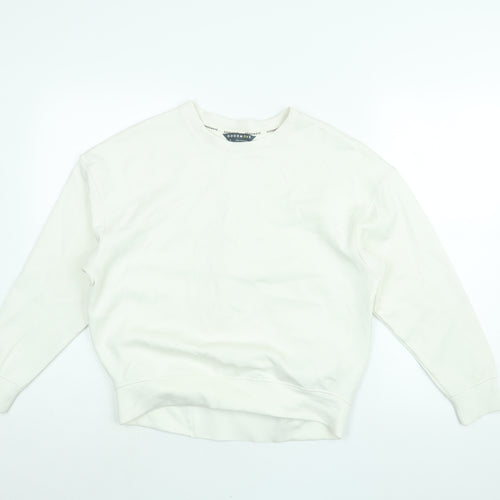 GOODMOVE Womens White Viscose Pullover Sweatshirt Size 8 Pullover