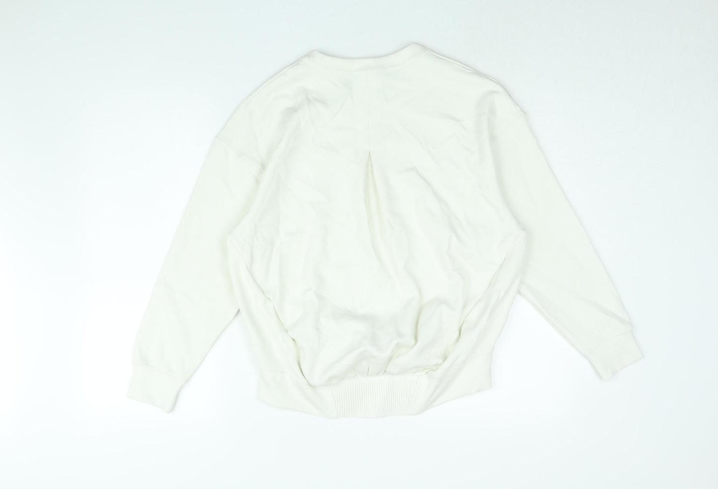 GOODMOVE Womens White Viscose Pullover Sweatshirt Size 8 Pullover