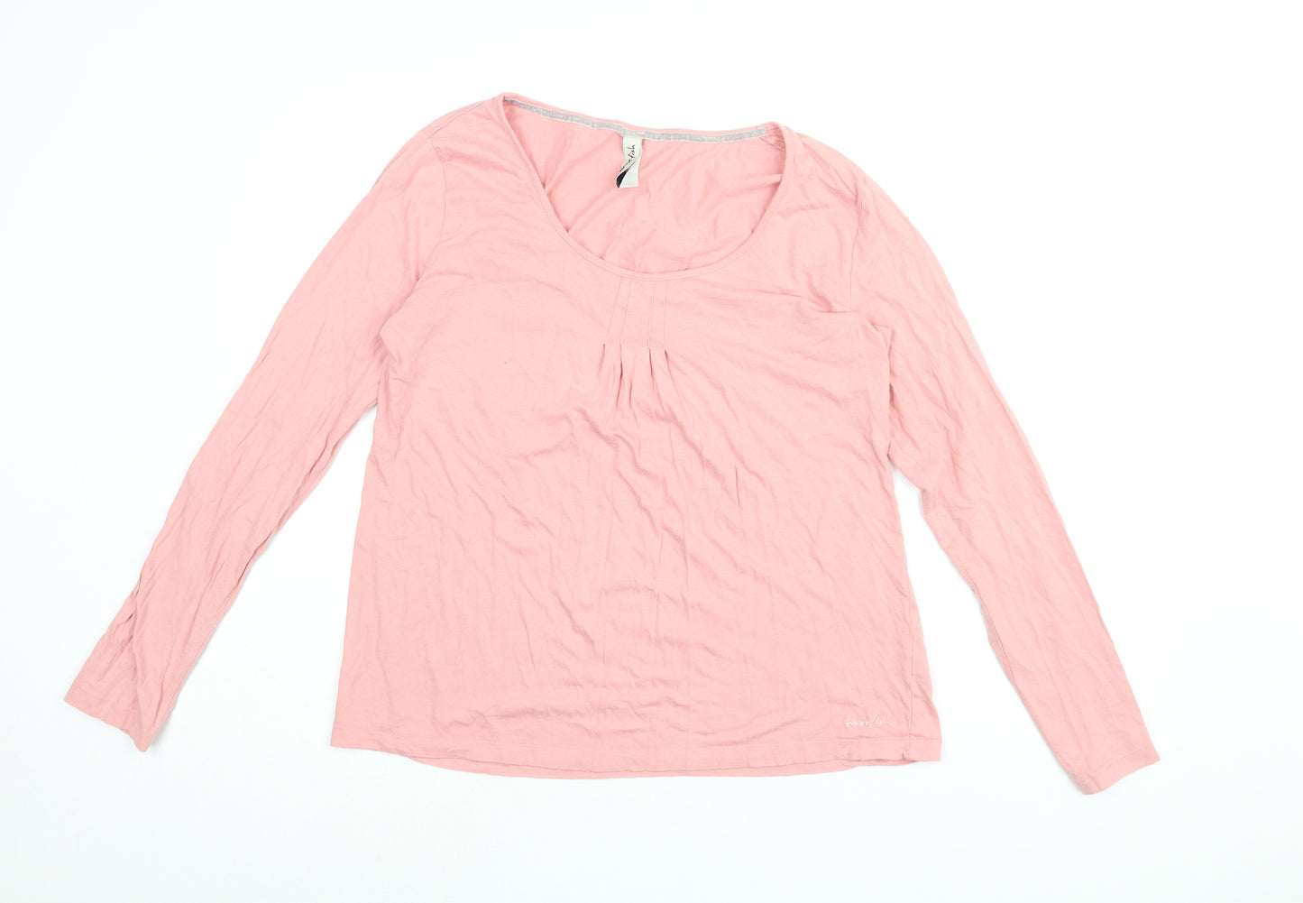 Weird Fish Womens Pink Cotton Basic T-Shirt Size 16 Round Neck