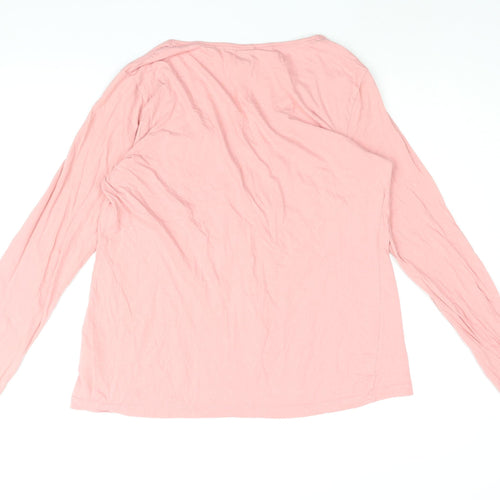 Weird Fish Womens Pink Cotton Basic T-Shirt Size 16 Round Neck