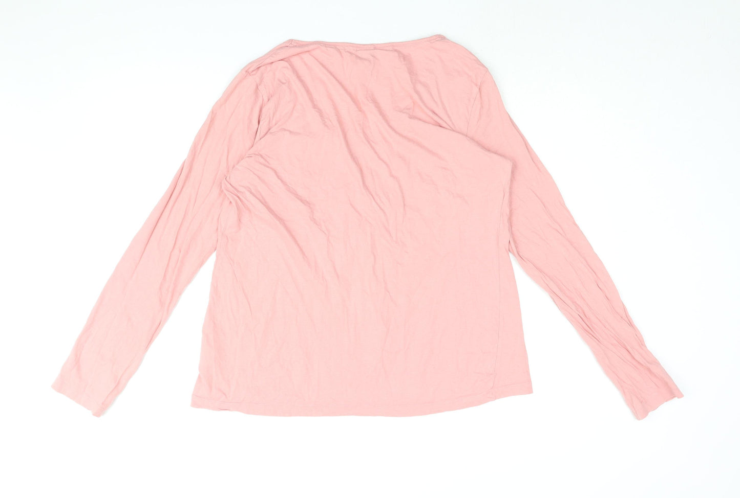 Weird Fish Womens Pink Cotton Basic T-Shirt Size 16 Round Neck