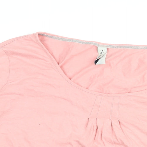 Weird Fish Womens Pink Cotton Basic T-Shirt Size 16 Round Neck