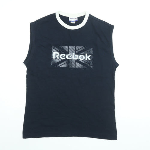 Reebok Mens Blue Cotton T-Shirt Size S Round Neck