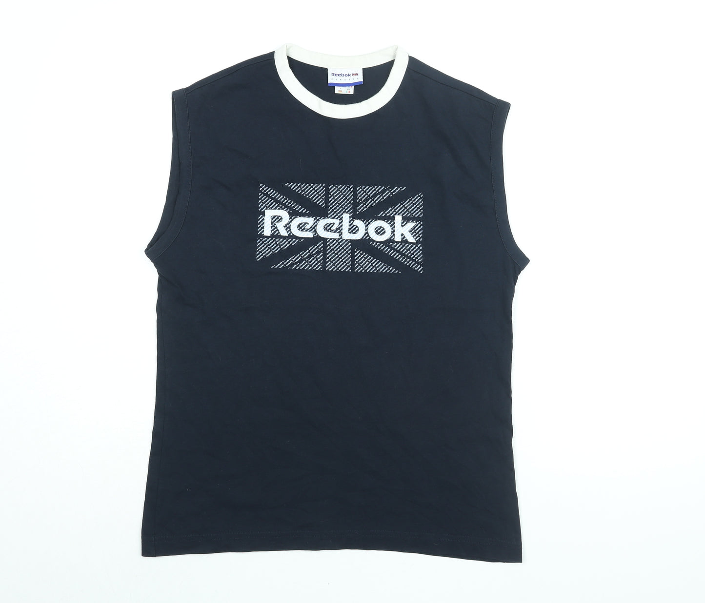 Reebok Mens Blue Cotton T-Shirt Size S Round Neck