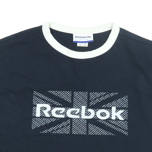 Reebok Mens Blue Cotton T-Shirt Size S Round Neck