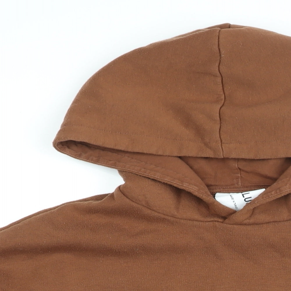 COLLUSION Womens Brown Cotton Pullover Hoodie Size M Pullover