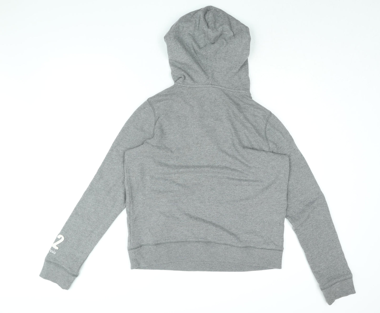 Hollister Womens Grey Cotton Pullover Hoodie Size M Pullover - Hollister logo embroidered