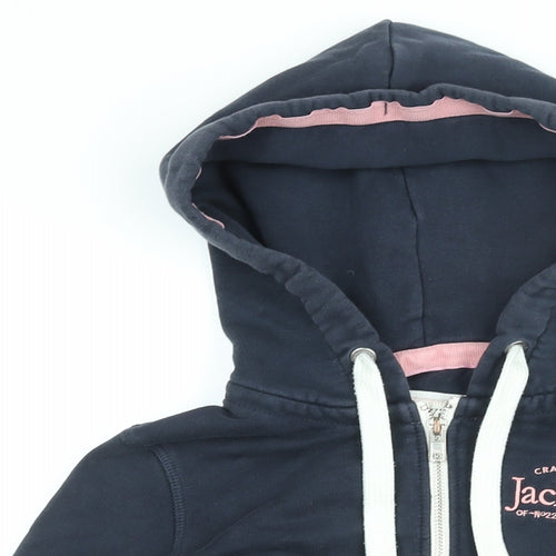 Jack Wills Womens Blue Cotton Full Zip Hoodie Size 6 Zip - Jack Wills Logo