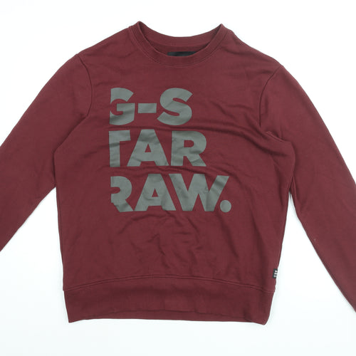 G-Star Raw Mens Red Cotton Pullover Sweatshirt Size M