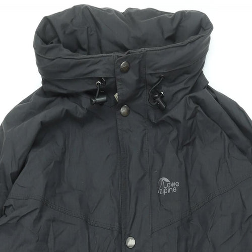 Lowe Alpine Mens Black Rain Coat Coat Size M Zip