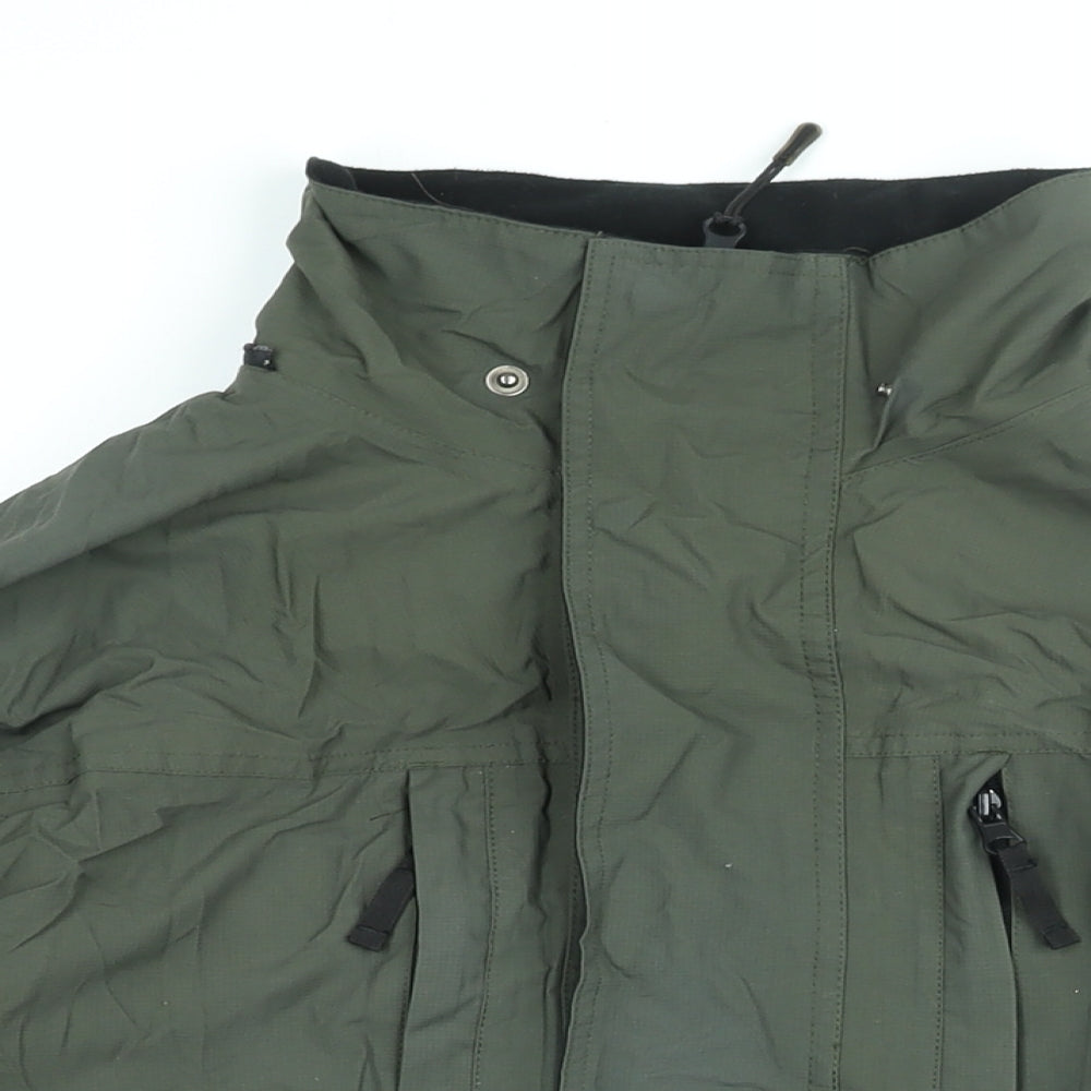 Mountain Life Mens Green Rain Coat Coat Size S Zip