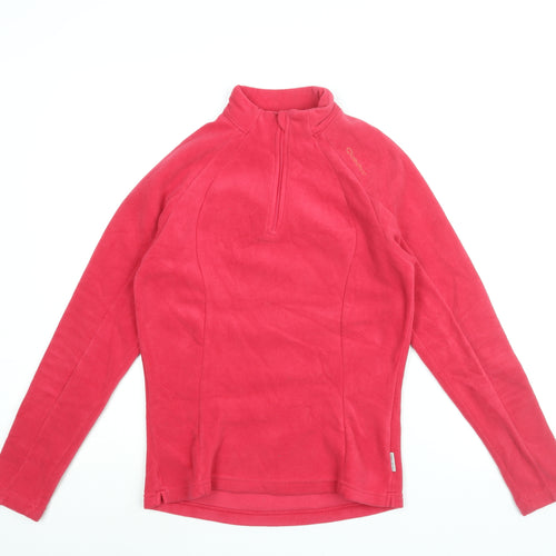 DECATHLON Womens Pink Polyester Pullover Sweatshirt Size M Zip