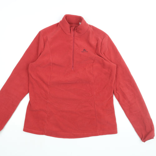 DECATHLON Womens Red Polyester Pullover Sweatshirt Size XL Zip