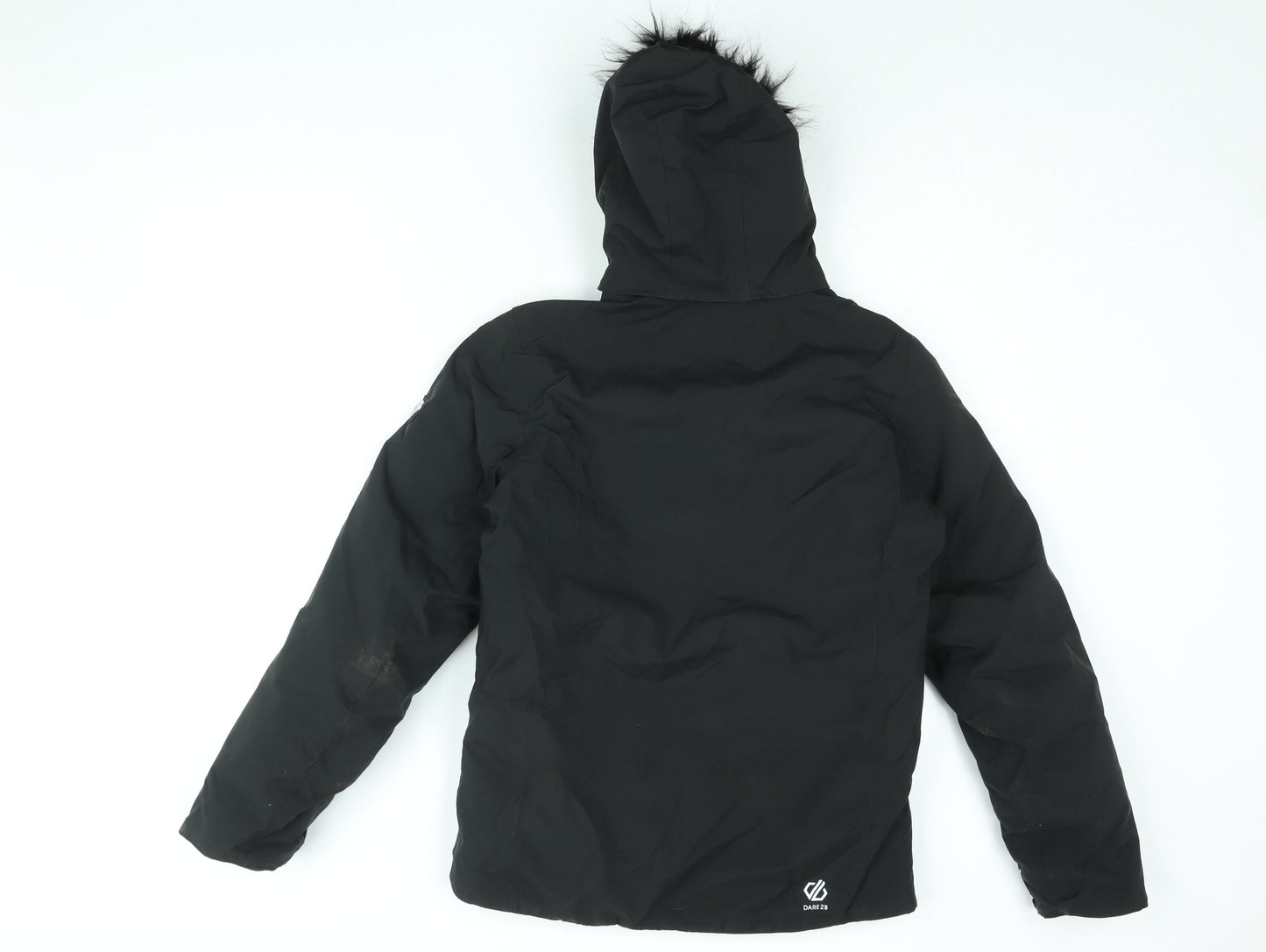 Dare 2B Girls Black Geometric Ski Jacket Coat Size 14 Years Zip