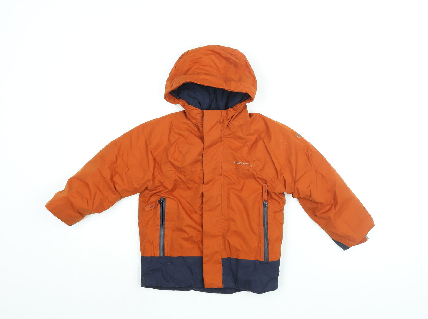 Craghoppers Boys Orange Rain Coat Coat Size 3-4 Years Zip