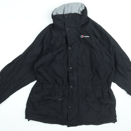 Berghaus Mens Black Rain Coat Coat Size L Zip