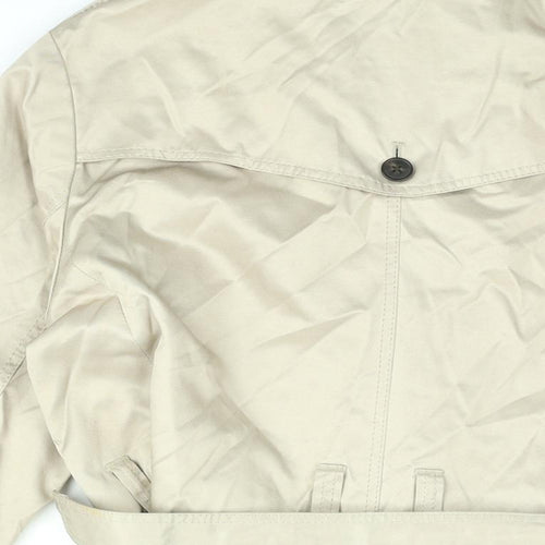 Stockholm Womens Beige Trench Coat Coat Size 12 Button - Belted
