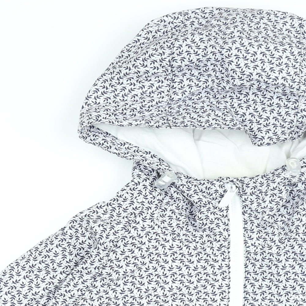 Craghoppers Womens White Geometric Jacket Coat Size 8 Zip