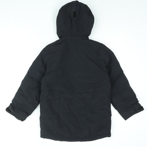 Lands' End Boys Black Rain Coat Coat Size 8 Years Zip