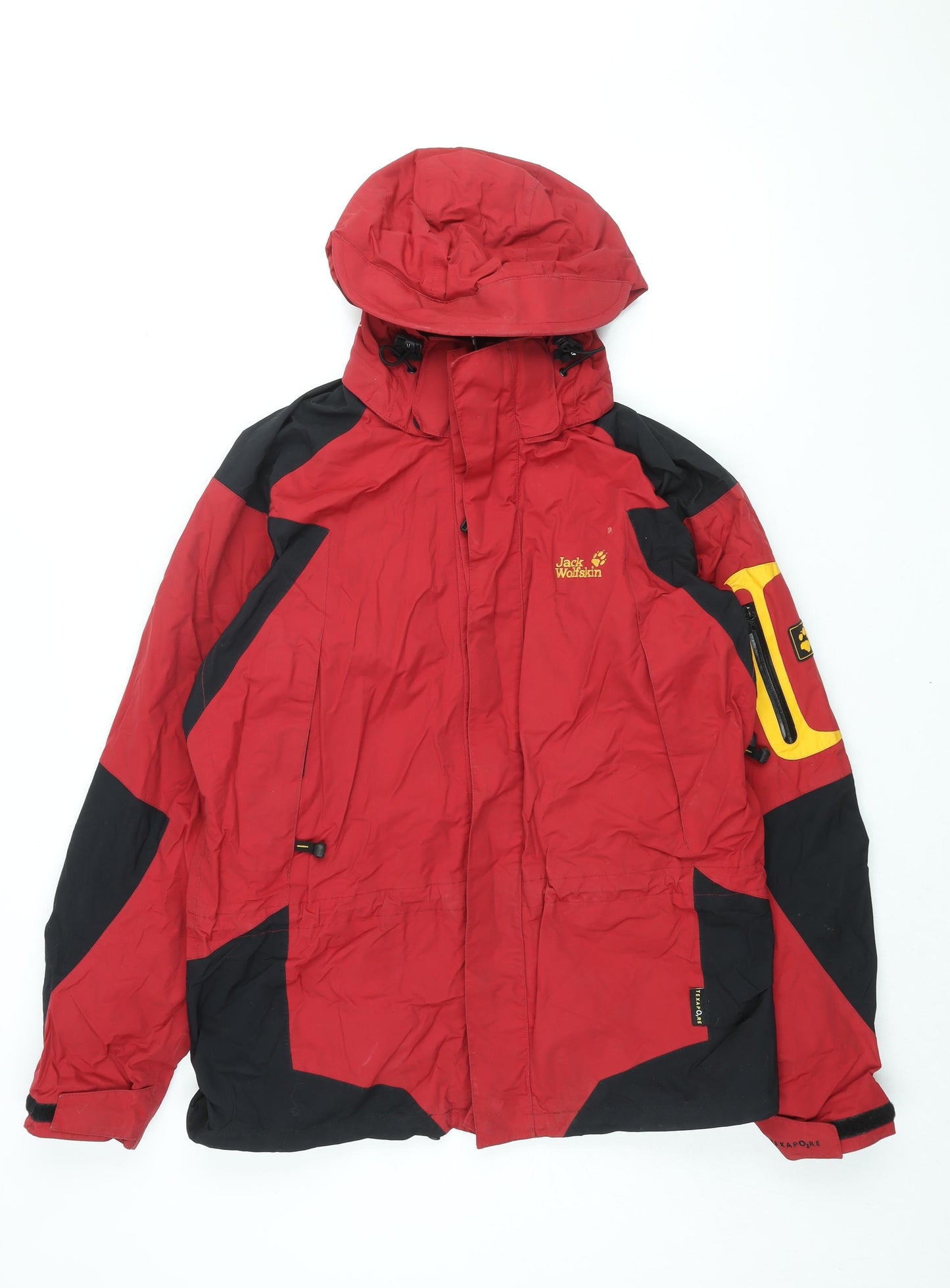 Jack Wolfskin Mens Red Rain Coat Coat Size L Zip