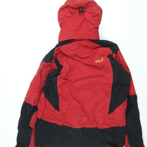 Jack Wolfskin Mens Red Rain Coat Coat Size L Zip