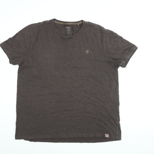 Fat Face Mens Brown Cotton T-Shirt Size XL Round Neck